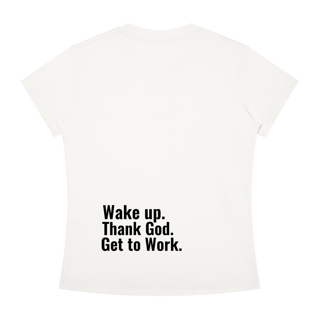 Women's Mineral Wash "Wake up. Thank God. Get to Work" Crop Tee